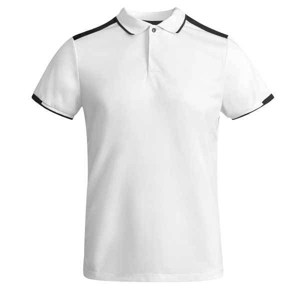 Męska elegancka koszulka polo biała czarne wstawki roz. 3XL